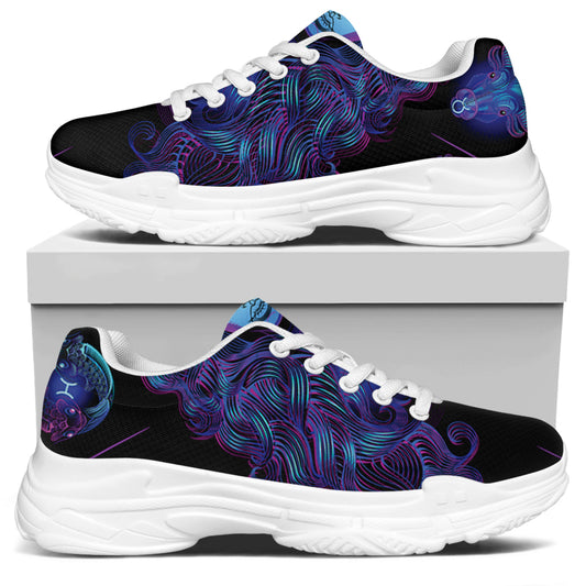 Virgo And Astrological Signs Print White Chunky Shoes
