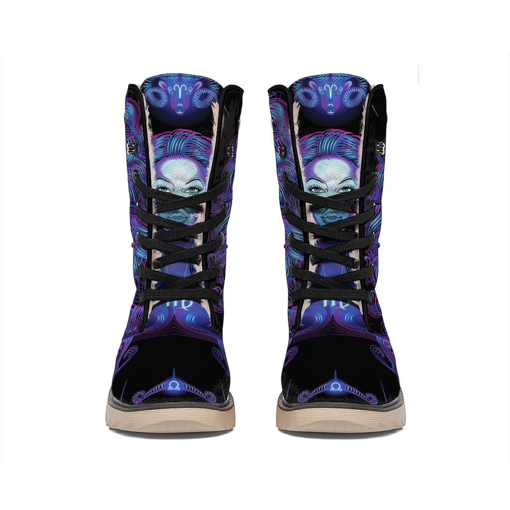 Virgo And Astrological Signs Print Winter Boots