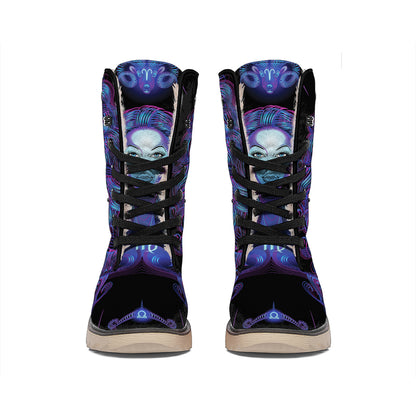 Virgo And Astrological Signs Print Winter Boots