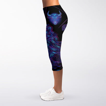 Virgo And Astrological Signs Print Women's Capri Leggings