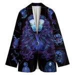 Virgo And Astrological Signs Print Women's Cotton Blazer
