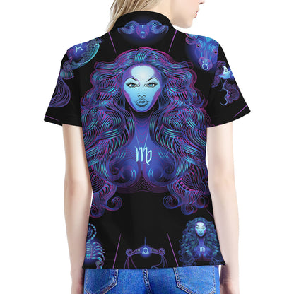 Virgo And Astrological Signs Print Women's Polo Shirt