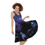 Virgo And Astrological Signs Print Women's Sleeveless Dress