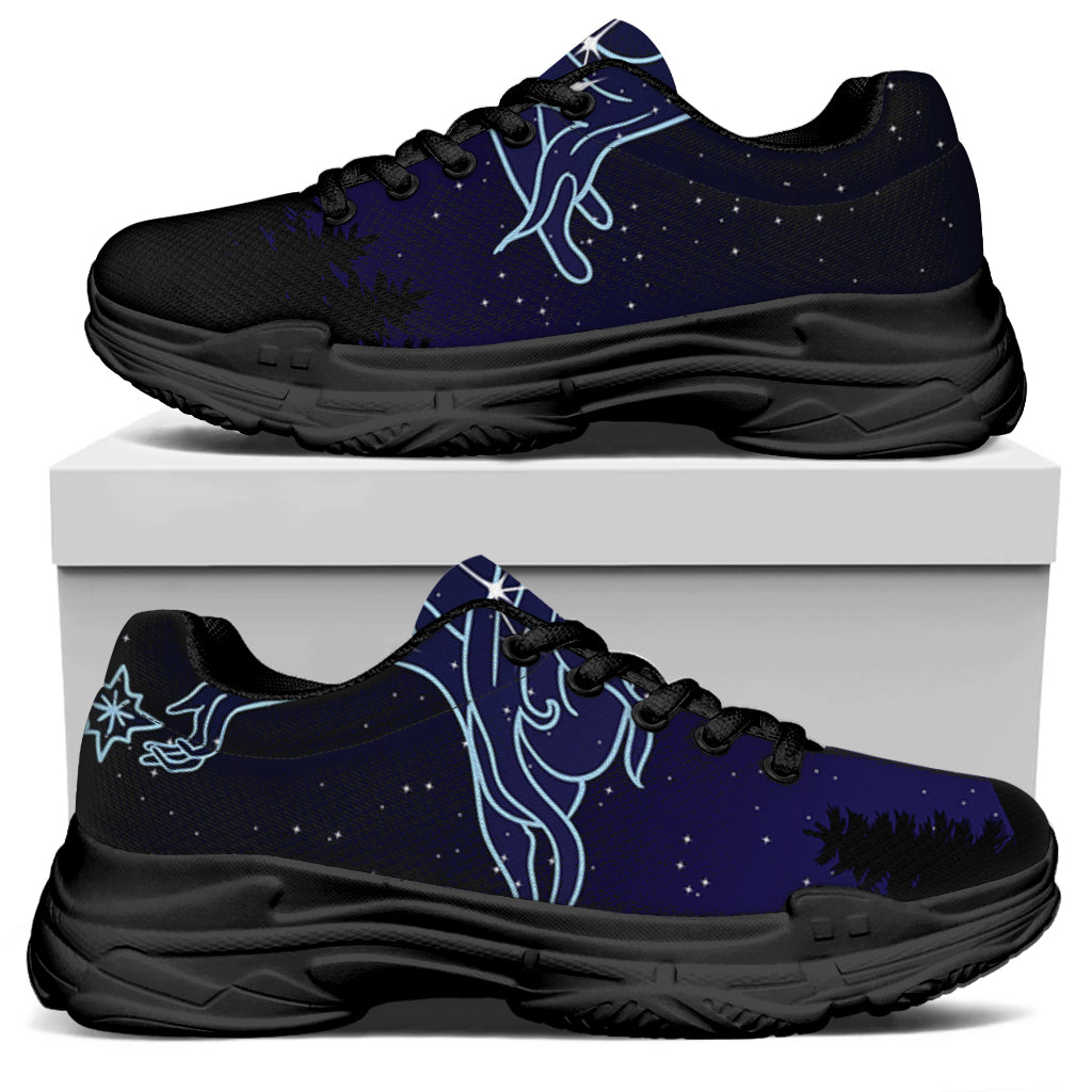 Virgo Constellation Print Black Chunky Shoes