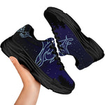 Virgo Constellation Print Black Chunky Shoes