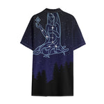 Virgo Constellation Print Cotton Hawaiian Shirt