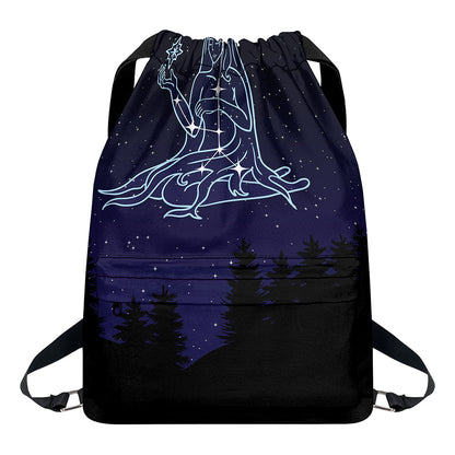 Virgo Constellation Print Drawstring Backpack