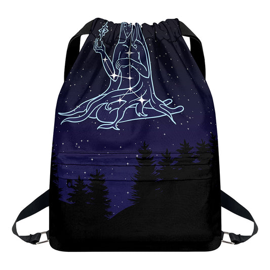 Virgo Constellation Print Drawstring Backpack