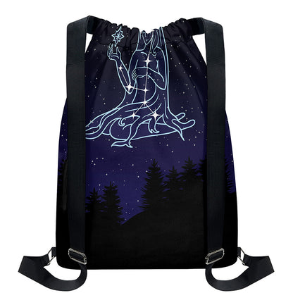 Virgo Constellation Print Drawstring Backpack