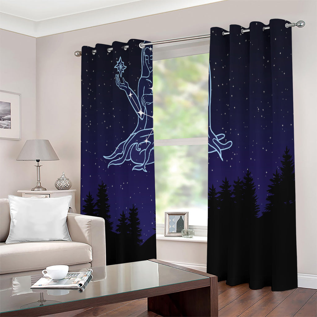 Virgo Constellation Print Extra Wide Grommet Curtains