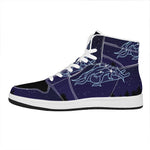 Virgo Constellation Print High Top Leather Sneakers