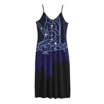 Virgo Constellation Print Jersey Midi Cami Dress