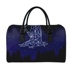 Virgo Constellation Print Leather Duffle Bag