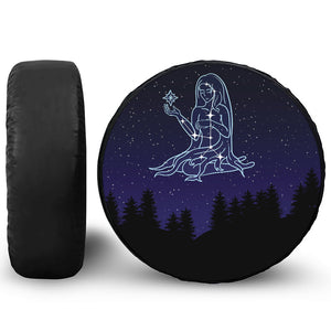 Virgo Constellation Print Leather Spare Tire Cover