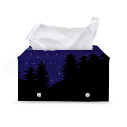 Virgo Constellation Print Leather Tissue Box Cover