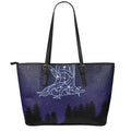 Virgo Constellation Print Leather Tote Bag With Zipper