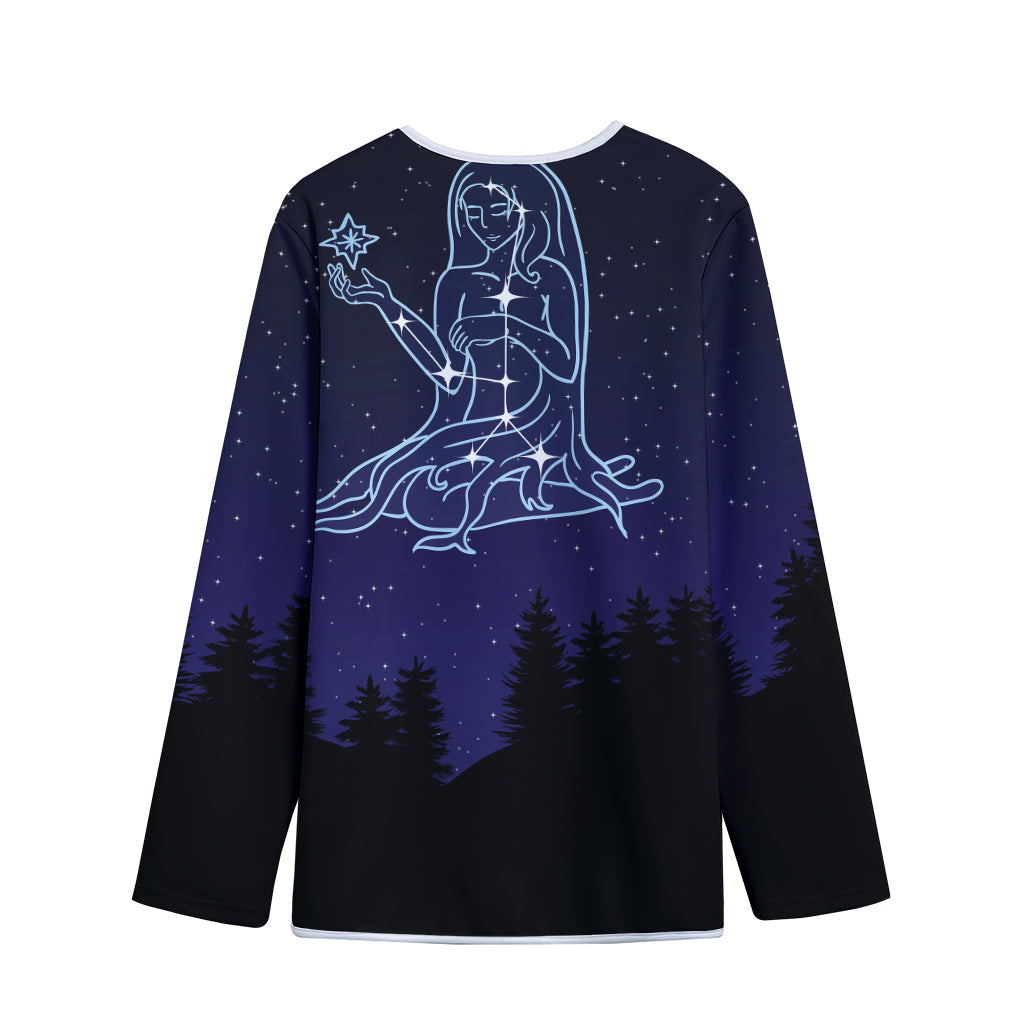 Virgo Constellation Print Long Sleeve Short Coat