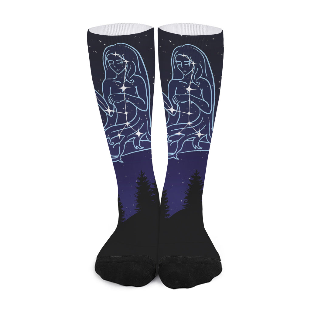 Virgo Constellation Print Long Socks