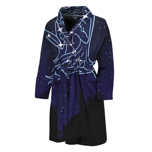 Virgo Constellation Print Men's Bathrobe
