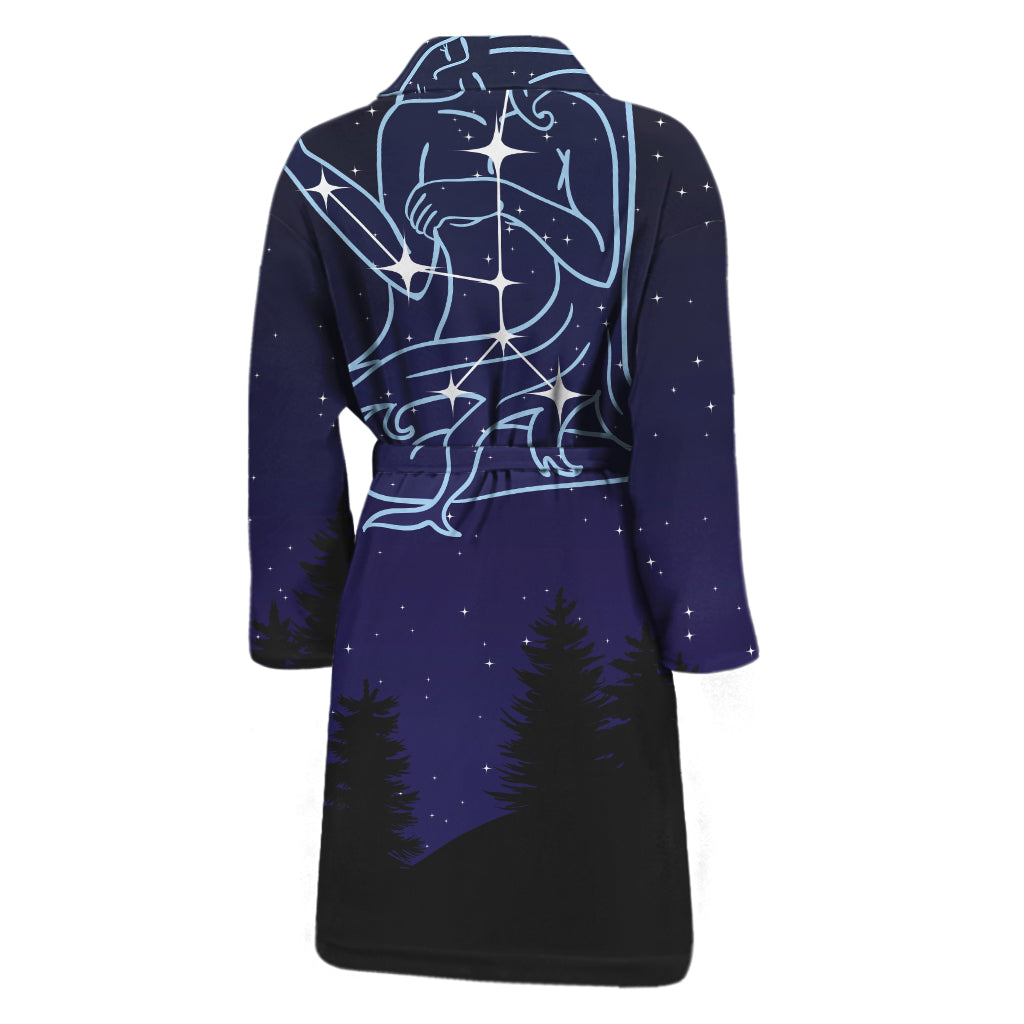 Virgo Constellation Print Men's Bathrobe
