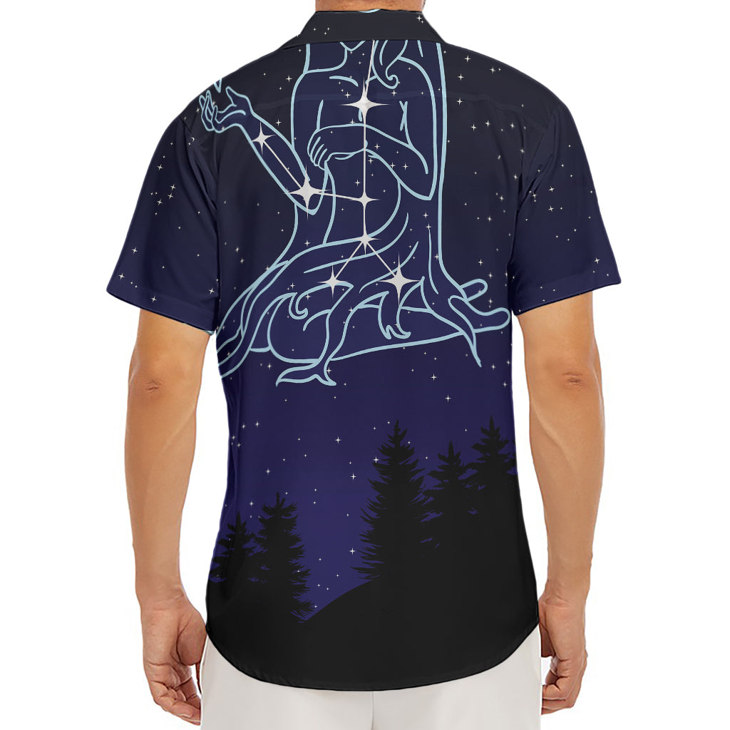 Virgo Constellation Print Men's Deep V-Neck Shirt