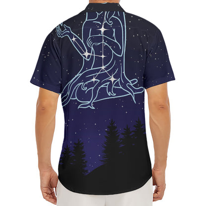 Virgo Constellation Print Men's Deep V-Neck Shirt