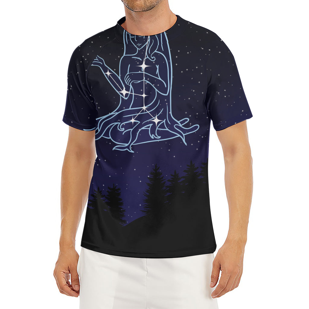 Virgo Constellation Print Men's Short Sleeve Rash Guard