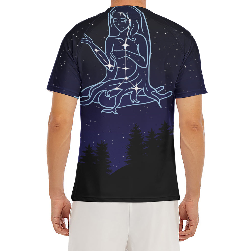 Virgo Constellation Print Men's Short Sleeve Rash Guard