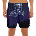 Virgo Constellation Print Men's Split Running Shorts