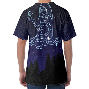 Virgo Constellation Print Men's Velvet T-Shirt