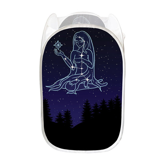 Virgo Constellation Print Mesh Laundry Hamper