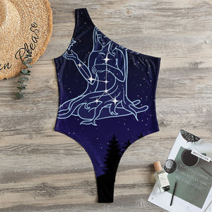 Virgo Constellation Print One Shoulder Bodysuit