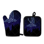 Virgo Constellation Print Oven Mitt And Pot Holder Set