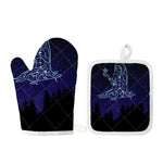 Virgo Constellation Print Oven Mitt And Pot Holder Set