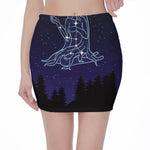 Virgo Constellation Print Pencil Mini Skirt