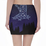 Virgo Constellation Print Pencil Mini Skirt