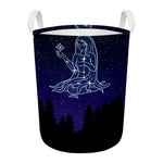 Virgo Constellation Print Round Laundry Basket