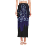 Virgo Constellation Print Side Slit Maxi Skirt