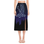 Virgo Constellation Print Side Slit Midi Skirt