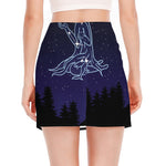 Virgo Constellation Print Side Slit Mini Skirt