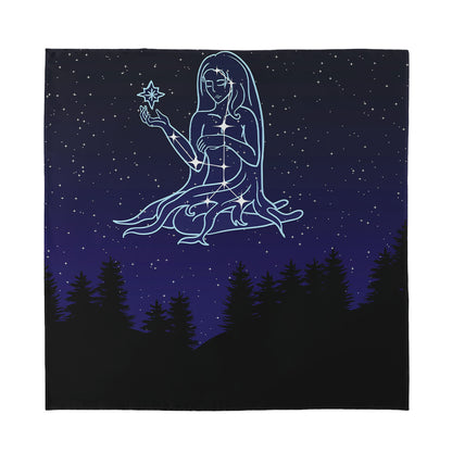 Virgo Constellation Print Silk Bandana
