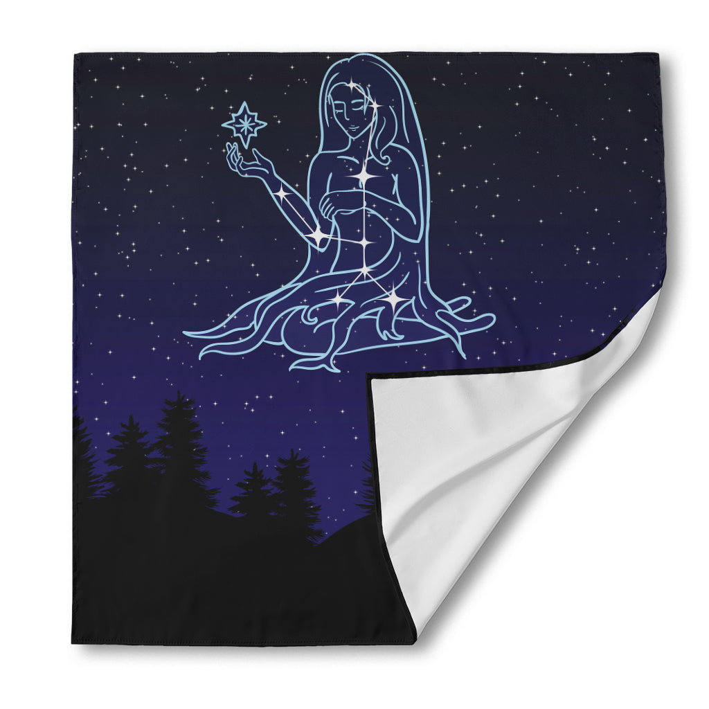 Virgo Constellation Print Silk Bandana