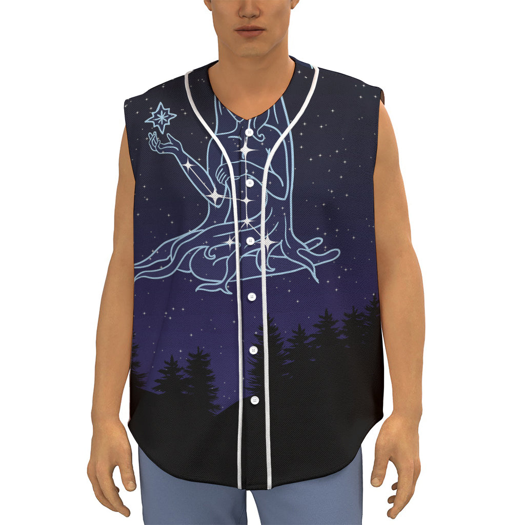 Virgo Constellation Print Sleeveless Baseball Jersey