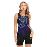 Virgo Constellation Print Sleeveless One Piece Swimsuit