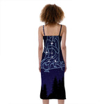 Virgo Constellation Print Slim Fit Midi Cami Dress