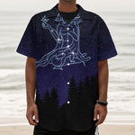 Virgo Constellation Print Textured Short Sleeve Shirt