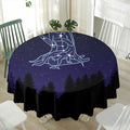 Virgo Constellation Print Waterproof Round Tablecloth