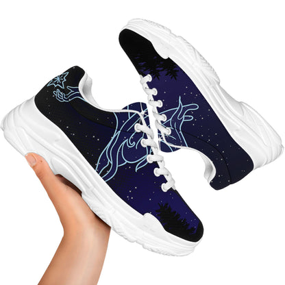 Virgo Constellation Print White Chunky Shoes