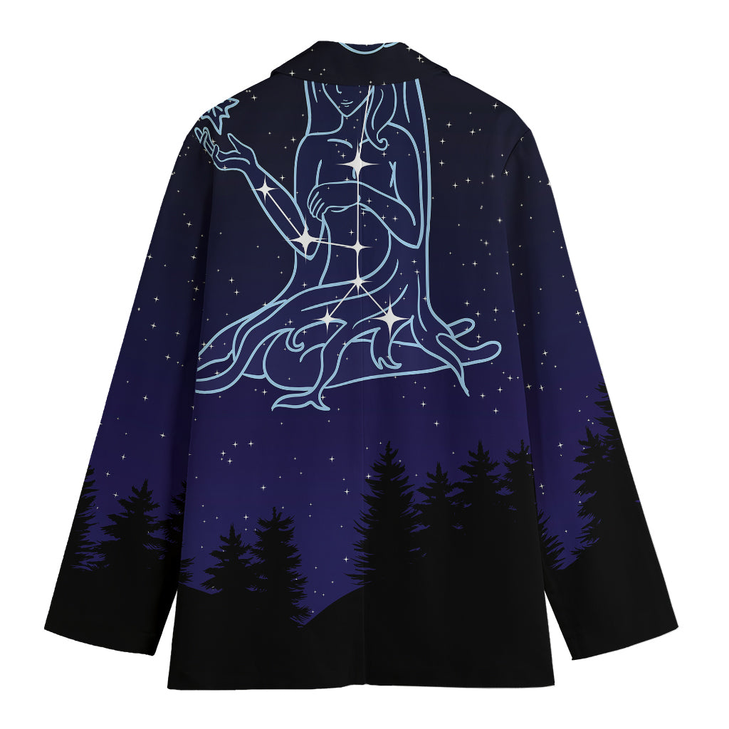 Virgo Constellation Print Women's Cotton Blazer