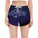 Virgo Constellation Print Women's Split Running Shorts